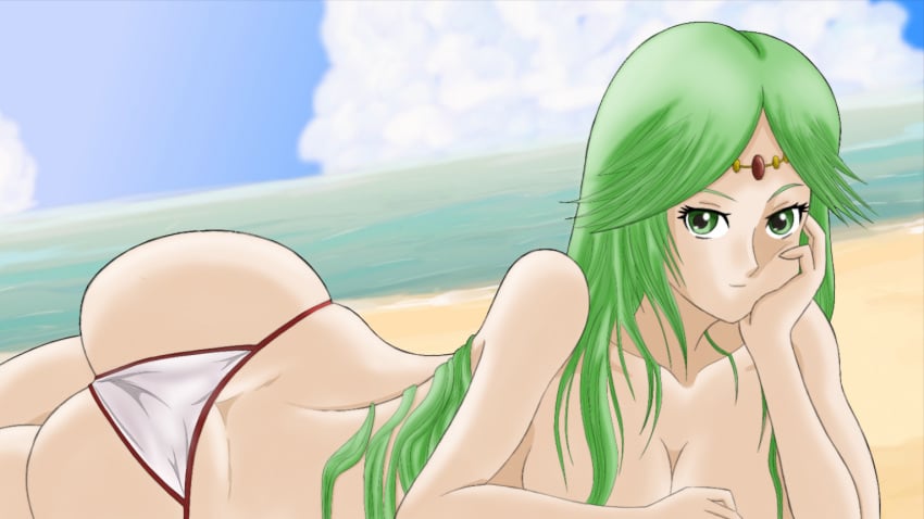 green_hair kid_icarus palutena solo topless zelgi