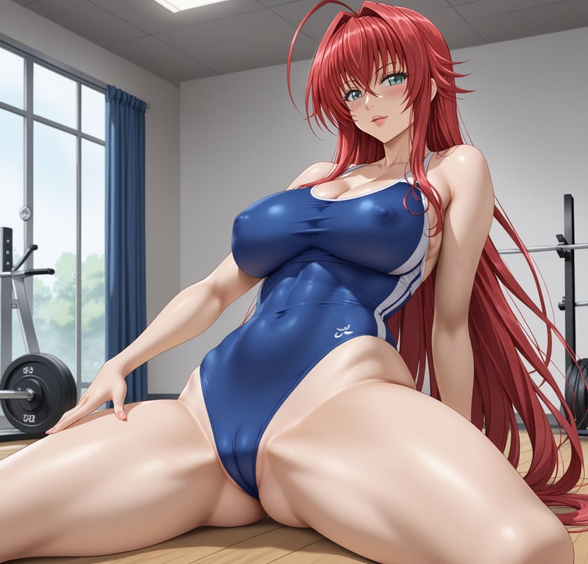 ai_generated big_breasts clothing fit_female gym_uniform high_school_dxd muscular_female pussy rias_gremory