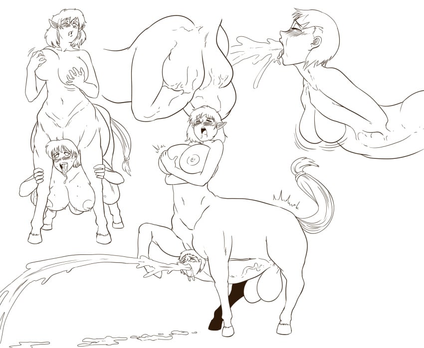 centaur centauress cock_transformation female fusing futa_on_female futanari hooves horny horny_female horse_ears horse_penis horse_tail horsecock horsecock_futanari merging sketch taur thebigbrap transformation transformation_sequence