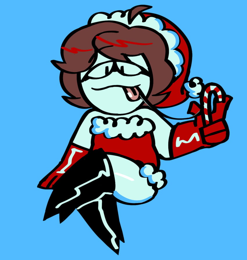 1boy boots brown_hair candy candy_cane christmas cute femboy hair l0zer111 male male_only roy_(srpelo) sitting solo spooky_month suggestive tagme