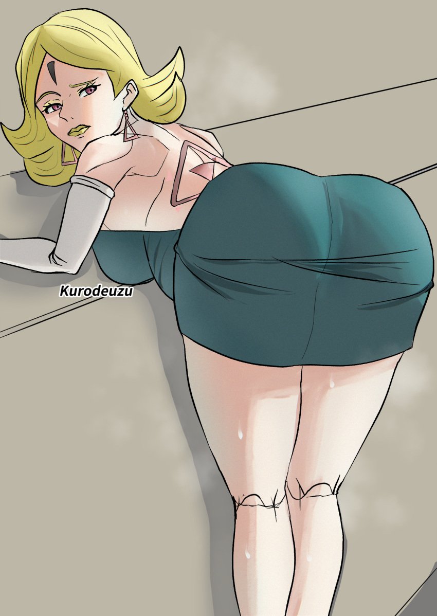 1girls ass ass_focus big_ass big_breasts blonde_hair boruto:_naruto_next_generations boruto:_two_blue_vortex breasts delta_(boruto) female female_only focus_on_ass huge_ass kurodeuzu large_ass naruto robot robot_girl self_upload smoke thick_thighs