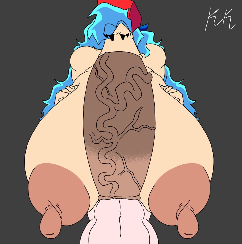 1boy 1girls bj blowjob blowjob_face blue_hair cone_head female friday_night_funkin huge_breasts huge_cock kaitlyn_(s1llyjill) male newgrounds pico_(newgrounds) s1llyjill sucking sucking_penis tasteofchoklit_(edit) unshaded