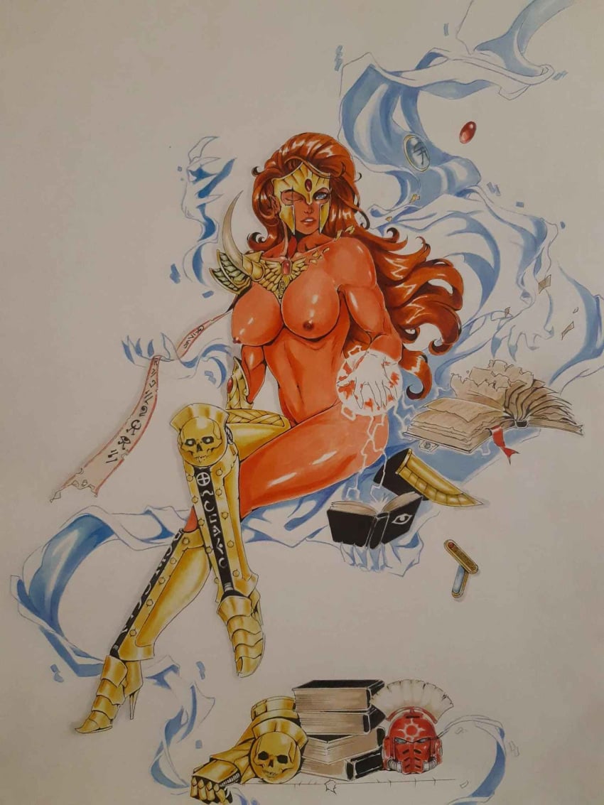 1girls aurion_(artist) female female_only imperium_of_man magnus_the_red muscles muscular_female primarch rule_63 solo solo_female thousand_sons warhammer_(franchise) warhammer_40k