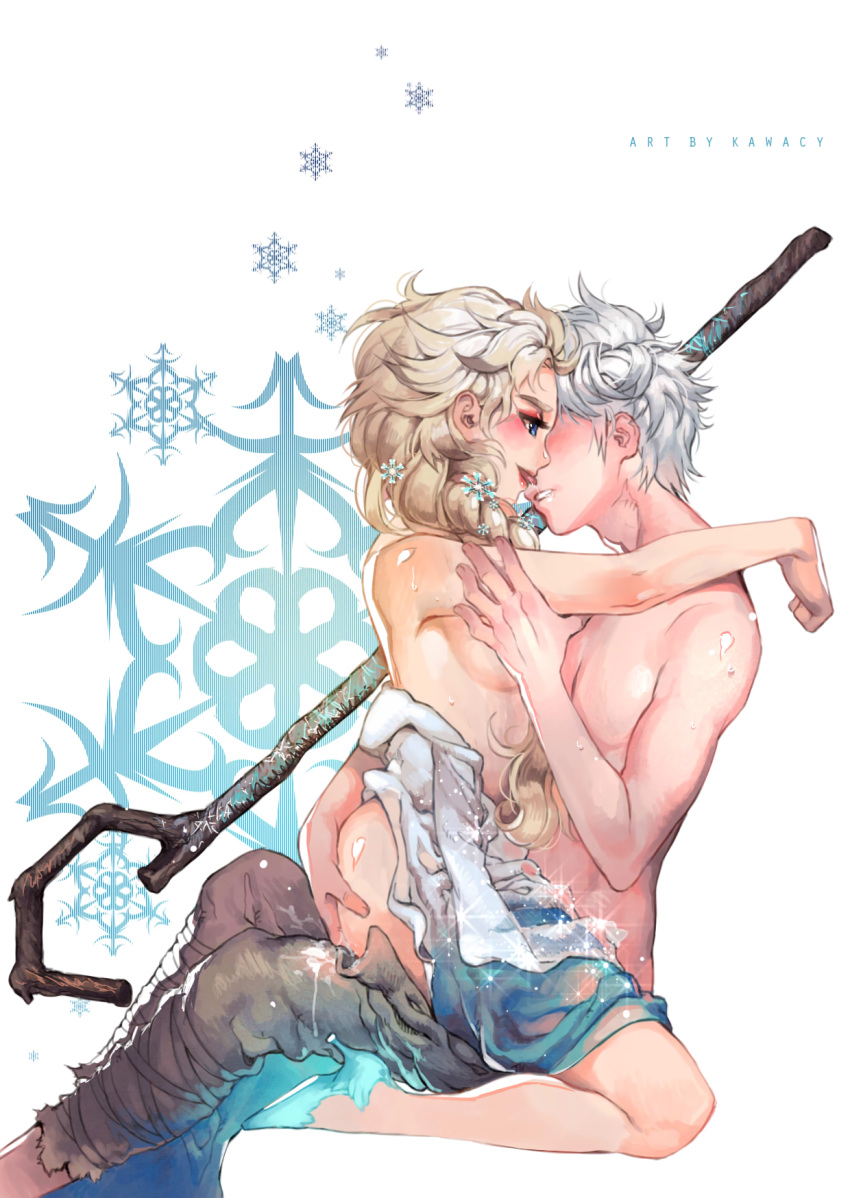 1boy 1boy1girl 1girls ass ass_grab blonde_female blonde_hair crossover cum disney disney_princess dreamworks dress elsa_(frozen) fanon_couple female female_on_top frozen_(film) girl_on_top heels ice jack_frost jack_frost_(rise_of_the_guardians) jelsa kawacy light-skinned_female light-skinned_male male male/female melting_clothes nopan on_lap paramount_pictures rise_of_the_guardians see-through sex silver_hair sitting_on_lap snow_flakes snowflake straight topless weapon white_hair