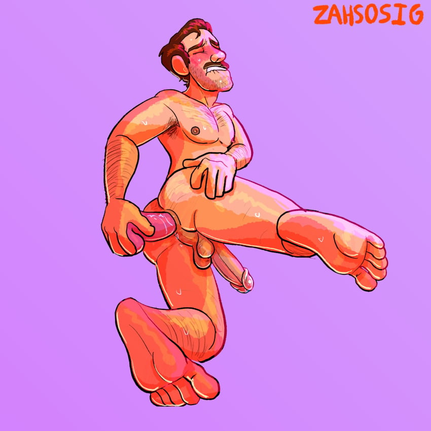 1boy anal balls bara big_balls big_penis bill_andersen boner daddy dilf disney erection inside_out male male_focus male_nipples male_only mature_male moustache muscular_male nipples nude penis pixar sex_toy solo zahsosig