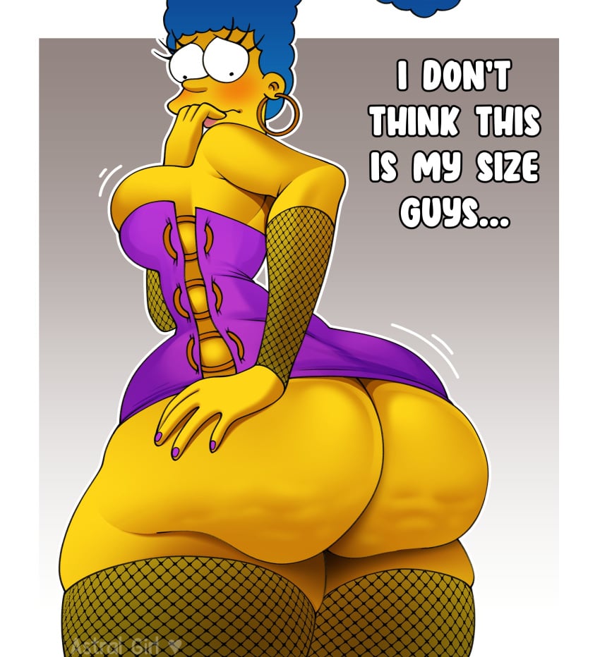 1girls 20th_century_fox 20th_century_studios astral_girl big_ass big_breasts big_butt blue_hair bubble_ass bubble_butt cellulite dress female female_focus female_only gradient_background gray_background huge_ass huge_butt marge_simpson mature mature_female milf mother no_bra no_panties no_underwear the_simpsons thick_thighs tube_dress white_background wide_hips yellow-skinned_female yellow_body yellow_skin