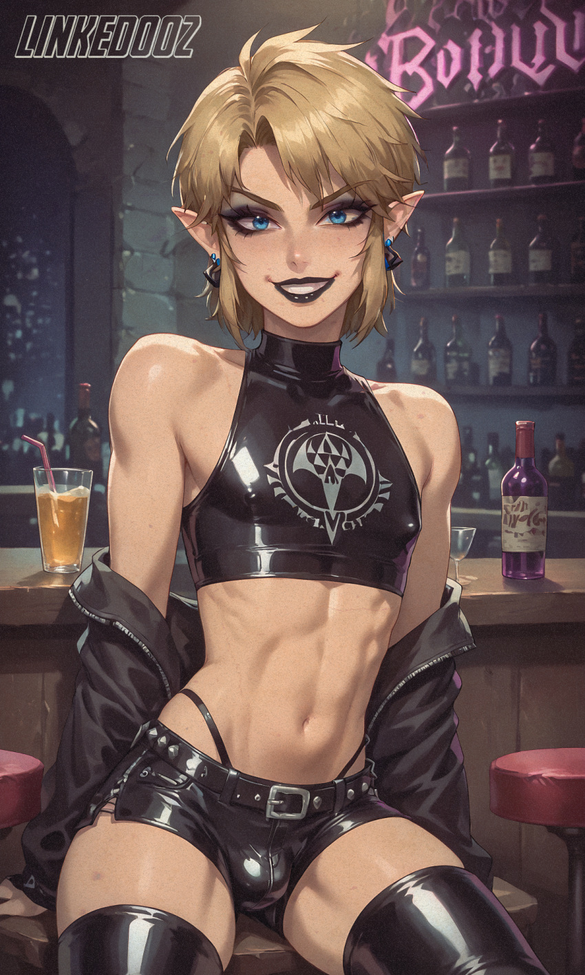 ai_generated black_lipstick breath_of_the_wild club crossdressing femboy goth link linked002 sissy the_legend_of_zelda vintage