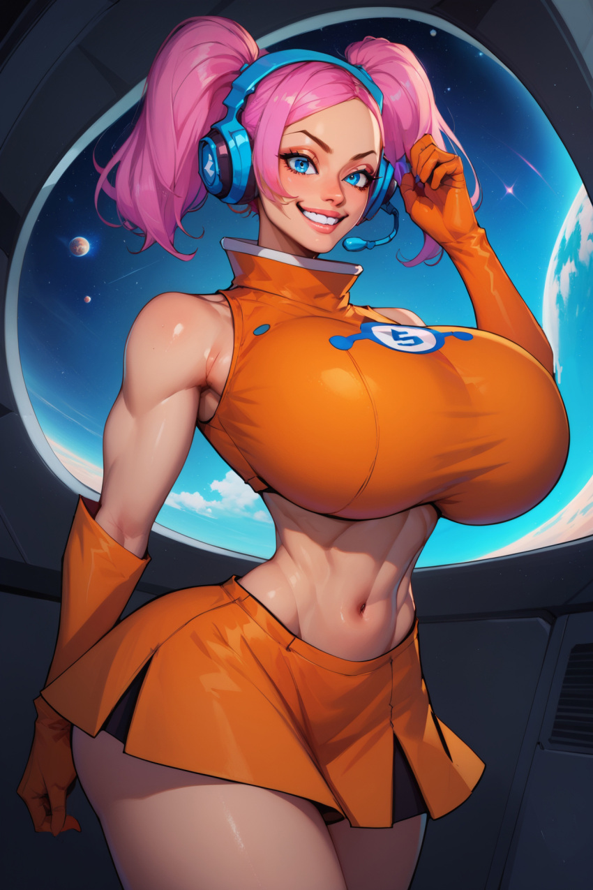 1girls ai_generated big_ass big_breasts bythebrokenone female_only gigantic_breasts huge_ass huge_breasts looking_at_viewer massive_breasts sega smiling smiling_at_viewer solo solo_female space_channel_5 tagme thick_thighs ulala wide_hips