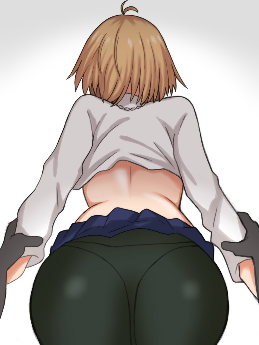 1girls arcueid_brunestud ass ass_focus assjob big_ass big_butt blonde_hair blush bubble_butt butt butt_focus from_behind grabbing_arm grabbing_from_behind grinding heart holding_arm huge_ass huge_butt humping implied_penetration implied_sex large_ass large_butt leggings looking_away looking_back maz_515 melty_blood pantyhose penetration plump side_view steaming_body sweat sweater thick thick_thighs top_heavy tsukihime tsukihime_(remake) wide_hips