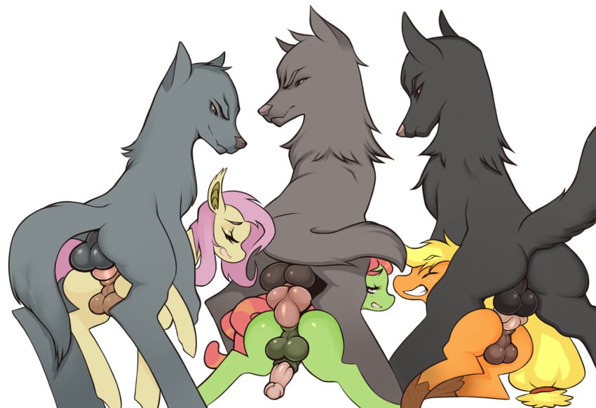 3boys 3futas anal anal_penetration anal_sex animal_genitalia animal_penis antelon applejack_(mlp) ass balls bat_pony blonde_hair canine earth_pony equine equine_penis erection feral feral_on_feral flutterbat_(mlp) fluttershy_(mlp) friendship_is_magic from_behind_position furry futanari futanari_vampire group group_sex hair horse horsecock intersex knot male male_on_futa mammal mounting my_little_pony parallel_sex penetration penis pink_hair pony sex tree_hugger_(mlp) wolf