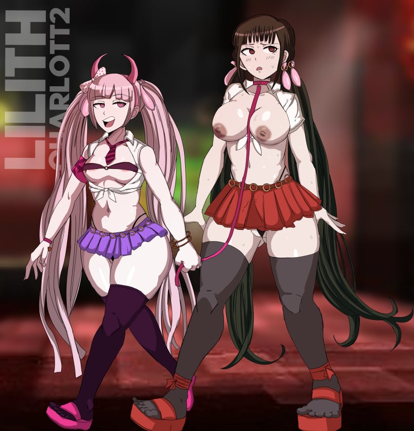 age_difference almost_nude ass belt belt_collar breasts brown_hair collar condom condom_balloon danganronpa danganronpa_ultra_despair_girls danganronpa_v3 embarrassed exposed_breasts female female/female femdom femsub harukawa_maki humiliation imminent_lesbian_sex imminent_rape imminent_sex leash light-skinned_female lilithcharlott2 medium_breasts miniskirt petplay pink_eyes pink_hair rape red_eyes small_breasts thick_thighs twintails utsugi_kotoko young_adult_woman younger_dom_older_sub younger_female yuri