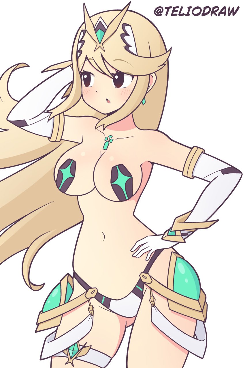 hikari_(xenoblade_2) mythra_(xenoblade) teliodraw xenoblade_(series) xenoblade_chronicles_2