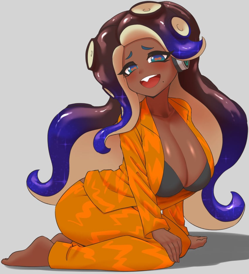 1girls alternate_costume breasts dark-skinned_female dark_skin female hips huge_breasts long_hair marina_(side_order) marina_(splatoon) nintendo nobunagapero octoling official_alternate_costume splatoon splatoon_(series) splatoon_3 splatoon_3:_side_order tentacle_hair thick_thighs thighs wide_hips