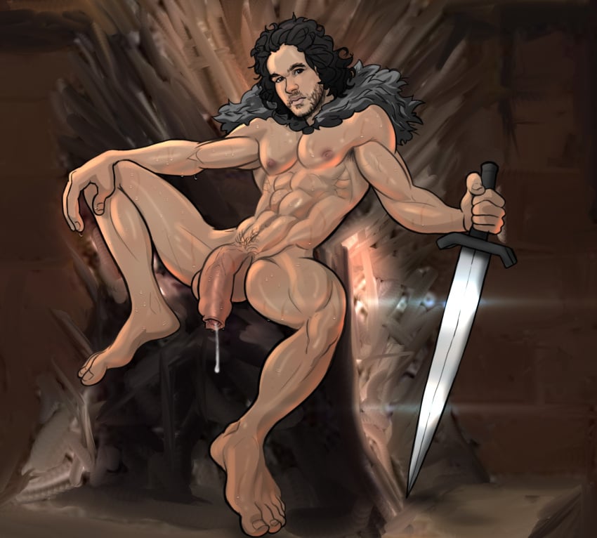 abs anma beefy big_cock big_feet big_penis cum feet game_of_thrones heavy_balls jon_snow lad male male/male male_only manly nude penis precum precum_drip precum_string solo solo_male tough_guy uncut