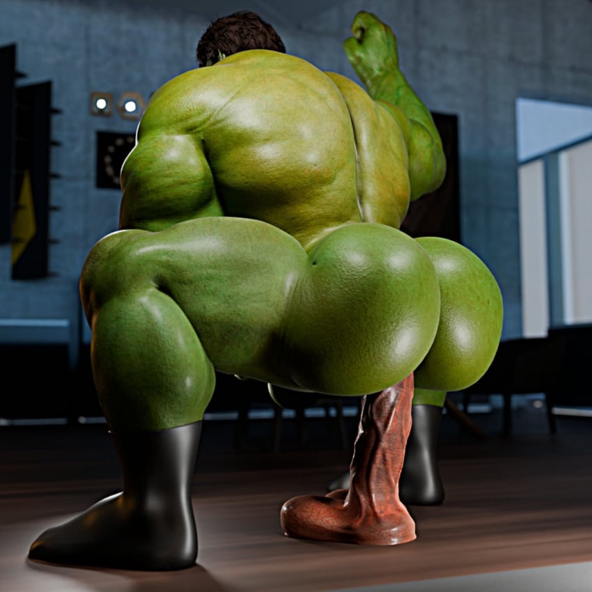 1boy 3d anal anal_penetration ass ass_focus bara barazoku big_ass big_butt bubble_ass bubble_butt butt_focus dildo dildo_in_ass dildo_insertion fat_ass fat_butt green_body green_skin hulk hulk_(series) kitrell_simz large_ass large_butt male male_only marvel muscular muscular_male penetration rear_view solo solo_male thick_ass thick_butt yaoi