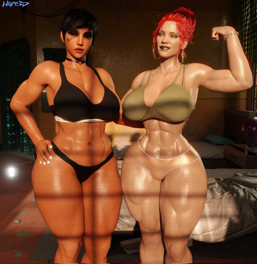 2girls 3d activision arm_up armpit ass big_ass big_breasts blizzard_entertainment breasts brown-skinned_female brown_body brown_eyes brown_skin bust busty cd_projekt_red crossover curvaceous curvy curvy_figure cyberpunk_(series) cyberpunk_2077 dark-skinned_female dark_skin egyptian egyptian_female fareeha_amari female female_focus flexing_bicep hips hourglass_figure huge_ass huge_breasts hype3d large_ass large_breasts legs mature mature_female middle_eastern middle_eastern_female overwatch overwatch_2 panam_palmer pharah shaved_armpit slim_waist tan-skinned_female tan_body tan_skin thick thick_hips thick_legs thick_thighs thighs top_heavy voluptuous voluptuous_female waist wide_hips