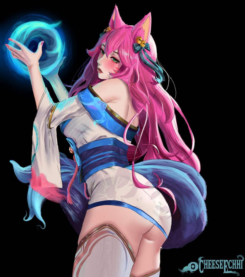 9_tails ahri alternate_costume alternate_hair_color alternate_hairstyle animal_ear_fluff animal_ears animal_girl bangs bell big_breasts blue_eyes breasts busty cheeseechhi choker cleavage clothing curvaceous curves curvy curvy_body curvy_female curvy_figure curvy_hips eyelashes eyeliner eyeshadow facial_markings female fluffy fluffy_ears fluffy_tail fluffy_tails fox fox_ears fox_girl fox_tail furry_tail hair_ornament hair_ribbon hips humanoid inner_ear_fluff japanese_clothes kemonomimi kimono kitsune league_of_legends light-skinned_female light_skin long_hair multiple_tails nine_tailed_fox pale-skinned_female pale_skin pink_hair riot_games robe spirit_blossom_ahri spirit_blossom_series tail thighs vastaya video_games