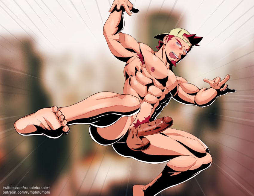 abs armpit_hair balls bara beard biceps big_balls big_penis capcom erection male male_nipples male_only male_pubic_hair muscular_male nipples nude pecs penis viewtiful_joe viewtiful_joe_(character)