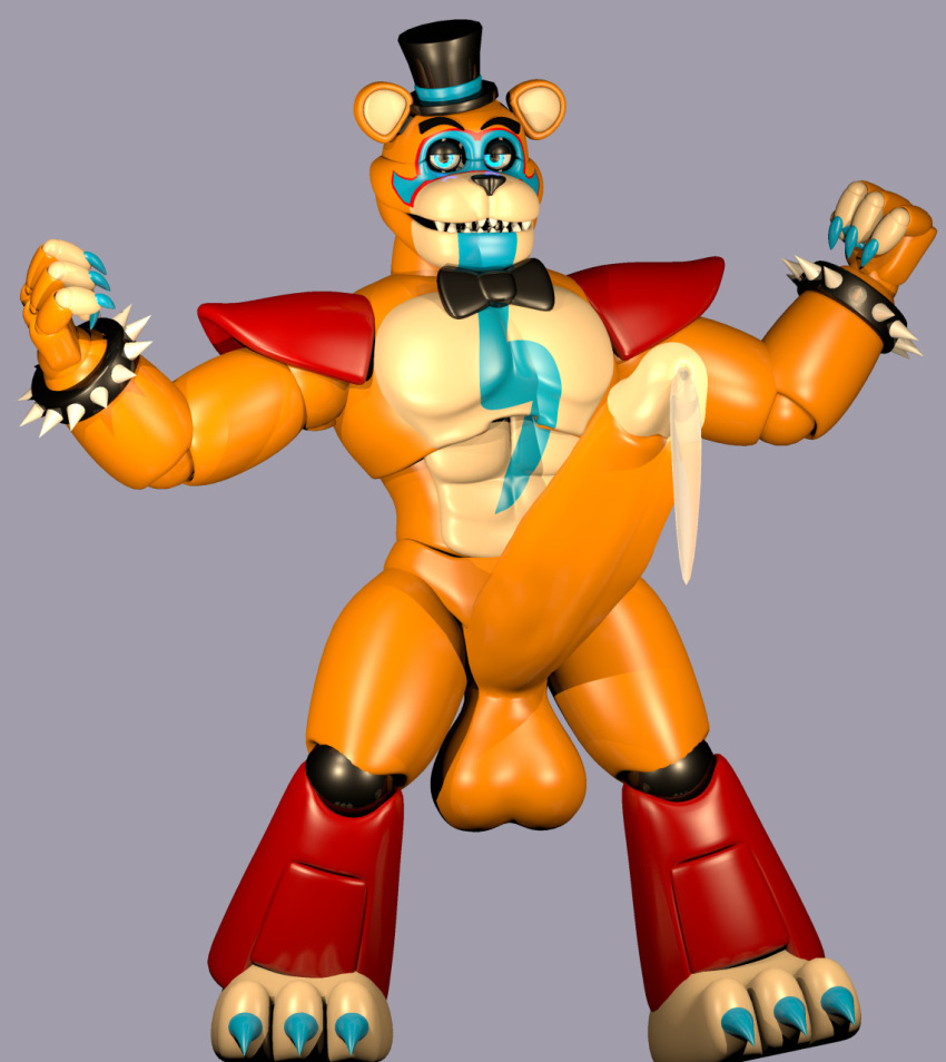 1boy 2021 3d 3d_(artwork) 3d_model abs animatronic anthro anthro_focus anthro_only anthro_solo bear black_nose bodypaint bow_tie bowtie bracelet bracelets claws digital_media_(artwork) facepaint finger_claws five_nights_at_freddy's five_nights_at_freddy's:_security_breach glamrock_freddy_(fnaf) glans goldiefredber headgear headwear humanoid_genitalia humanoid_penis hyper hyper_genitalia hyper_penis machine male male_anthro male_focus male_only mammal mammal_humanoid muscle muscles muscular muscular_anthro muscular_male pecs pectorals precum precum_drip robot scottgames shoulder_pads solo solo_anthro solo_focus solo_in_panel solo_male spiked_bracelet steel_wool_studios toe_claws toes top_hat ursid ursid_humanoid