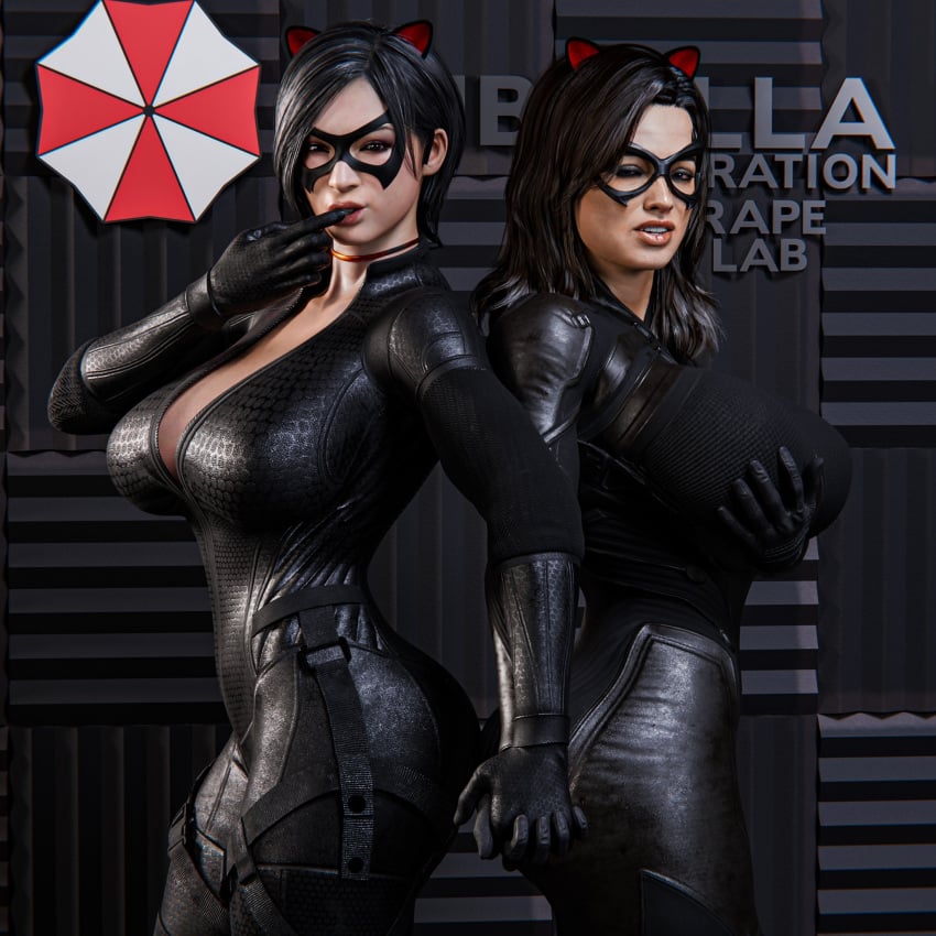 2girls 3d ada_wong big_ass big_breasts bioware breasts bust busty capcom crossover curvaceous curvy curvy_figure eastern_and_western_character electronic_arts female hips hourglass_figure huge_ass huge_breasts large_ass large_breasts light-skinned_female light_skin mass_effect mature mature_female mehlabs miranda_lawson multiple_girls resident_evil slim_waist thick thick_hips thick_legs thick_thighs thighs top_heavy voluptuous waist wide_hips