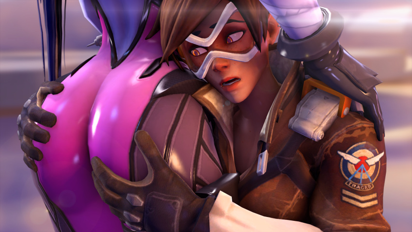 2girls 3d ass ass_grab ass_worship big_ass big_butt bodysuit brown_hair chronal_accelerator color dat_ass duo female female_face_near_ass female_only gloves goggles hair harness head_on_ass huge_ass human imflain large_ass large_butt nice_ass orange_eyes overwatch overwatch_2 skin_tight source_filmmaker thick thick_ass tracer voluptuous widowmaker yuri