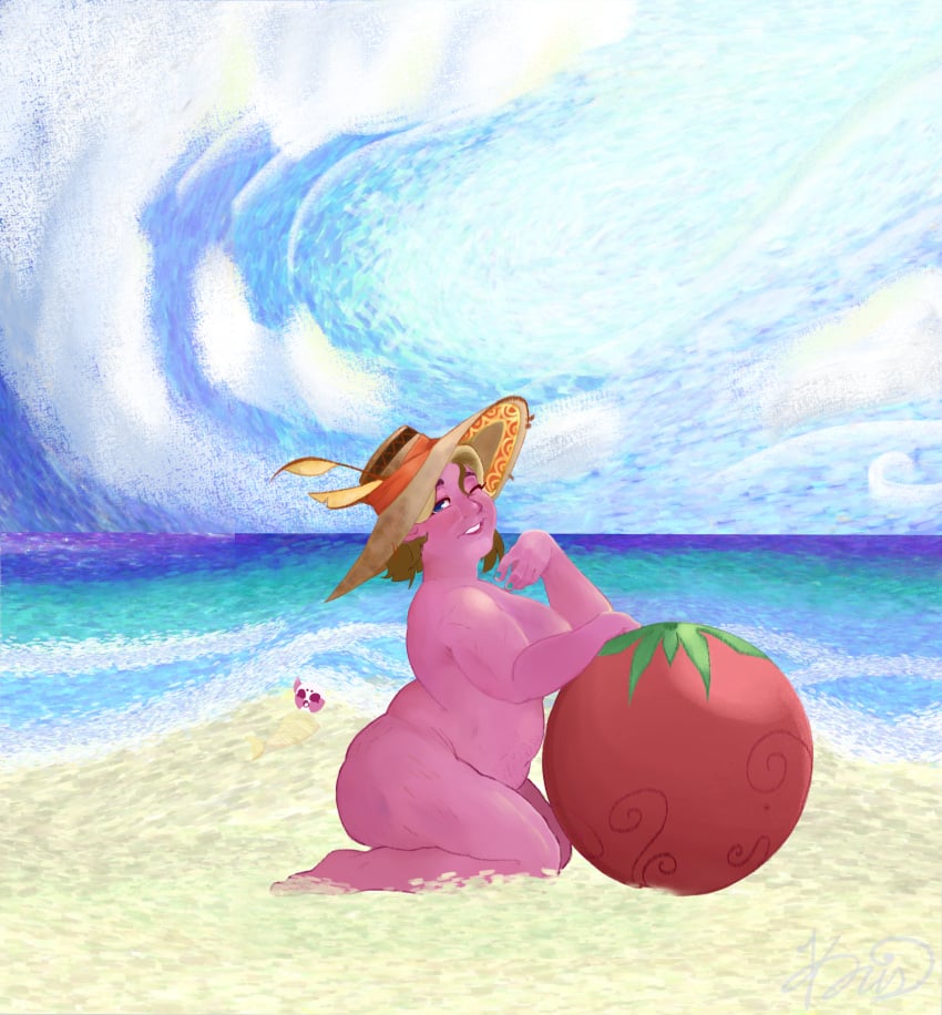 beach beach_ball cmndr_zed elf elf_female milf milfs naked_female nude older_female palia posing stretch_marks