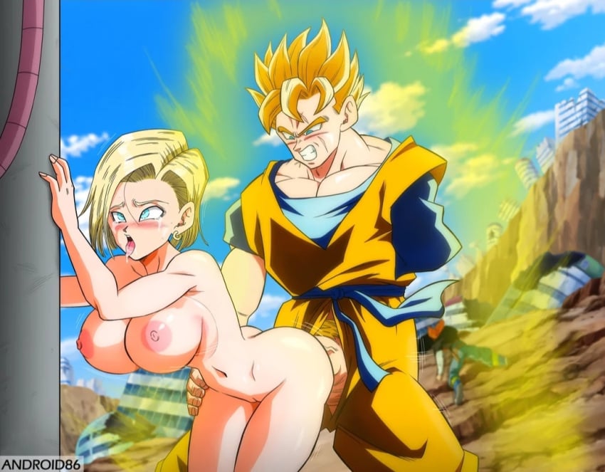 android86 android_18 dragon_ball dragon_ball_z edit future_gohan son_gohan tagme yamamoto_doujin