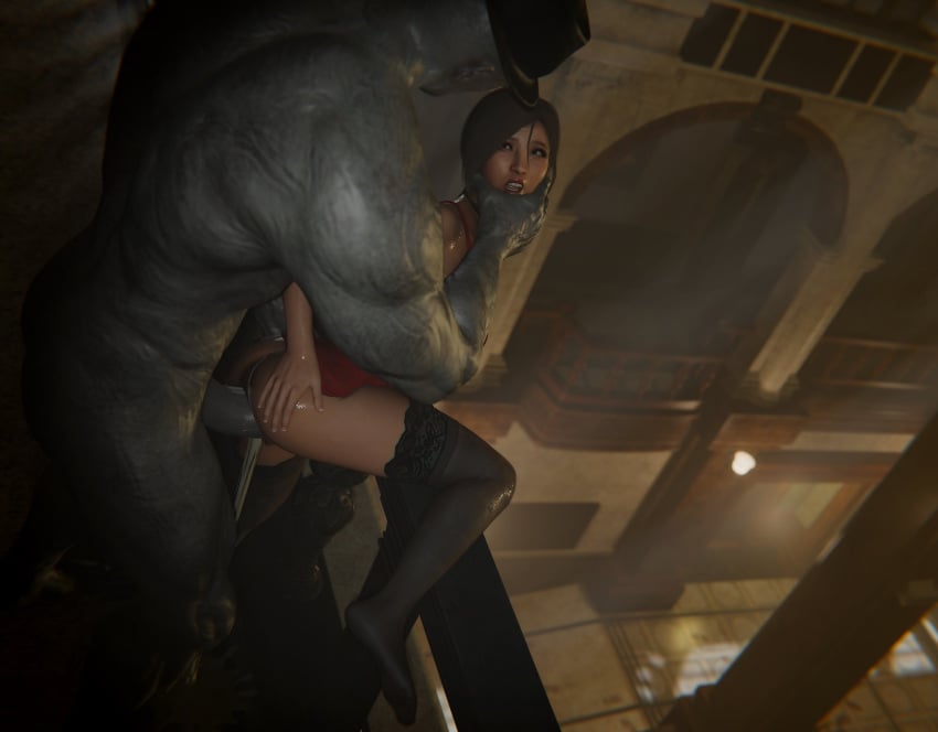 1boy 1boy1girl 1girls 1monster 3d 3d_(artwork) ada_wong asian asian_female athletic_male biohazard capcom choker clothing cum cum_drip cum_inside dress female_human female_penetrated grey_skin hat human_on_humanoid humanoid humanoid_penis indoors interspecies larger_male light-skinned_female light_skin looking_at_partner male/female monster monster_cock monster_on_female monsterfucker monsterfucking mr_x muscular_male nude nude_male red_dress resident_evil resident_evil_2 resident_evil_2_remake sex size_difference smaller_female stockings straight taller_male tyrant vulint