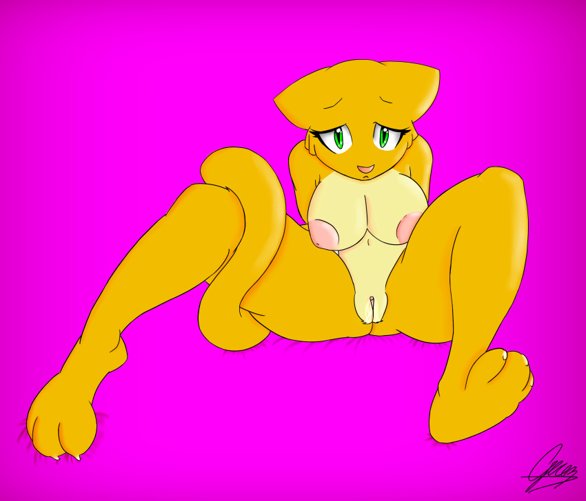 2016 anthro ass big_breasts breasts feline female fur gerez hi_res katia_managan looking_at_viewer mammal nipples nude oblivion prequel pussy simple_background solo the_elder_scrolls video_games zokva