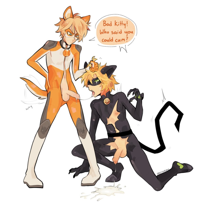 adrien_agreste blowjob clothed clothing cousins crying cum dialogue felix_graham foreskin gay gay_blowjob gay_domination grabbing_hair incest male male/male male_focus male_only miraculous_ladybug nipples orgasm_denial penis pulling_hair ripped_clothing spit tongue tongue_out uncircumcised uncut yaoi