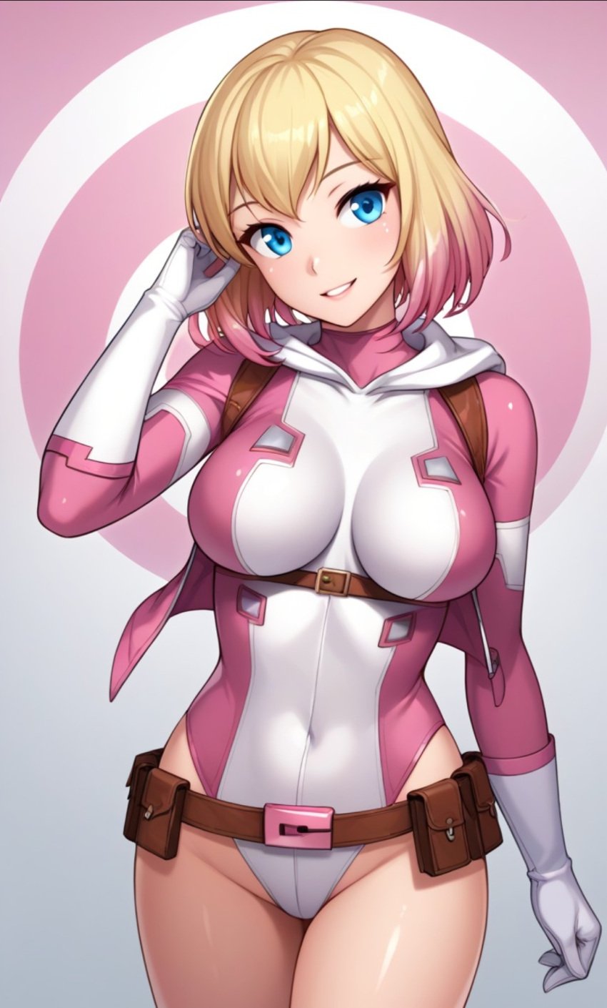 ai_generated blonde_hair blue_eyes gwenpool marvel marvel_comics tight_clothing