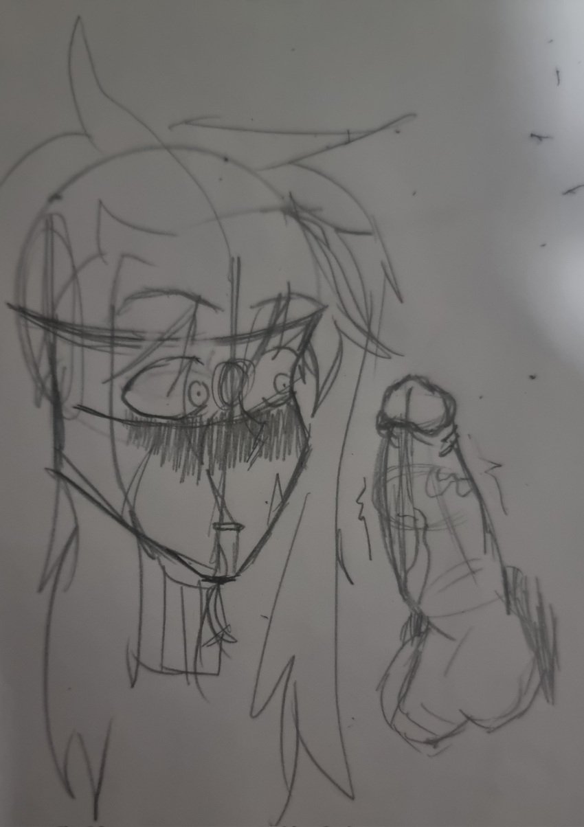 1girls 2023 blush corruption disembodied_penis doki_doki_literature_club erection female lady_y long_hair looking_at_penis lord_x penis possession sketch sonic.exe_(series) thehappydogsmi3 yuri_(doki_doki_literature_club)