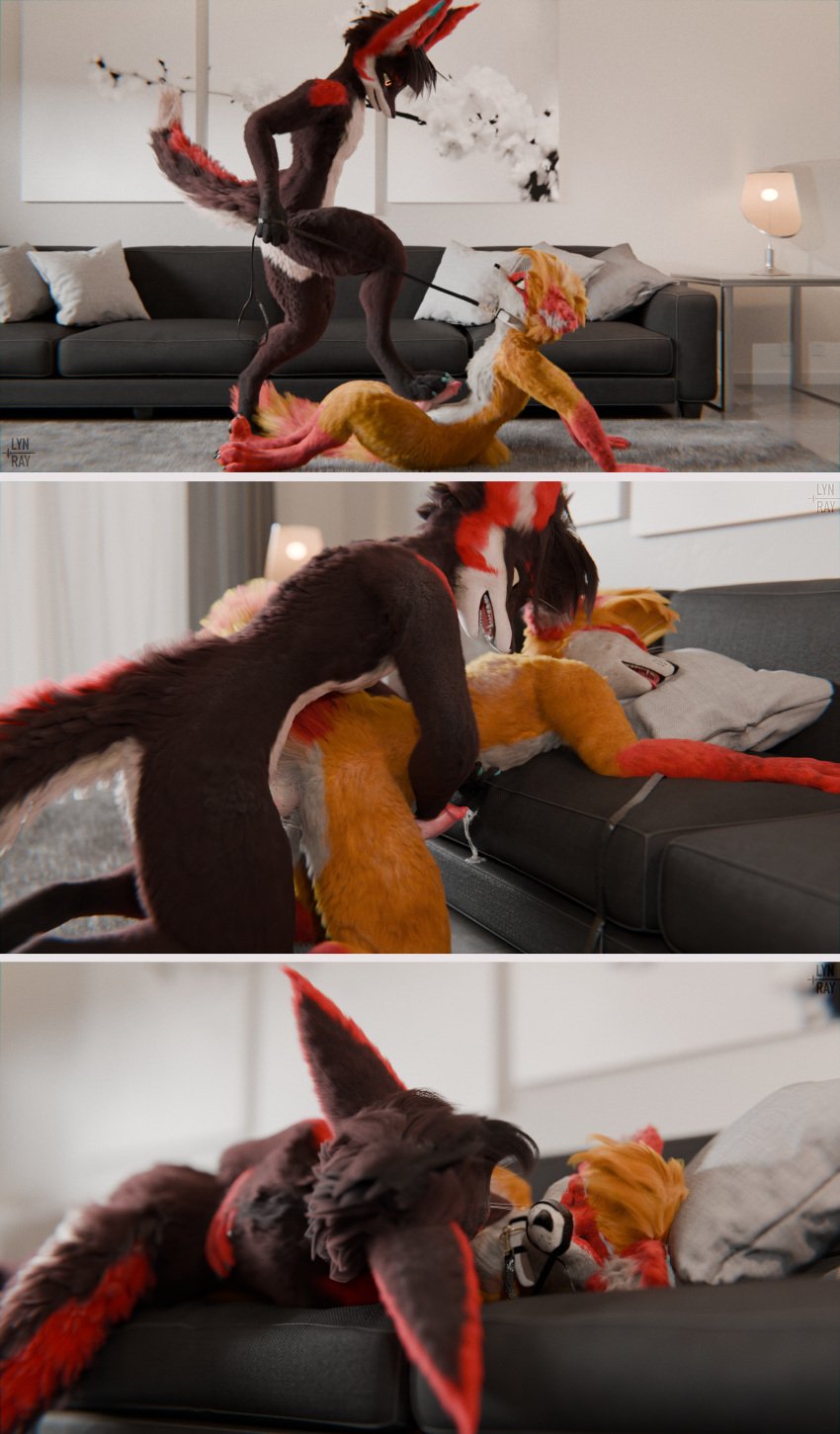 3d absurd_res anal anal_sex anthro archietheraccoon blender_(artwork) blender_cycles bodily_fluids closed_eyes collar comic comic_panel cum depth_of_field detailed_background digital_media_(artwork) doggy_style dominant dominant_male duo ejaculation feet fluffy fluffy_tail foot_fetish foot_play footjob from_behind_position genital_fluids genitals hi_res hug innocent_expression inside leash leash_pull lynray lynrayy male male/male mammal open_mouth paws penetration penis procyonid raccoon rexouium sex sleeping sleeping_together tail