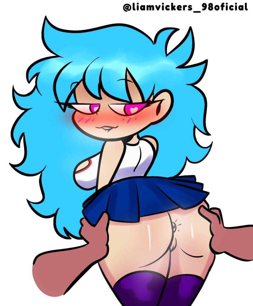 1boy 1boy1girl 1girl 1girls air_bubbles ass ass_focus ass_grab ass_peek asshole asshole_focus biting_lip blank_background blue_hair blue_skirt bluesky blush blush_lines blushing boob_window boobies butt butt_focus butt_grab butthole caucasian_female chubby chubby_belly chubby_female dark-skinned_male ew fat fat_ass fat_butt fat_female fat_thighs fnf fnf_mods friday_night_funkin gripping_ass heart-shaped_pupils hi_res kneehighs kneesocks liamvickers_98 light-skinned_female lip_biting no_panties nusky pink_eyes pussy_lips pussy_peek shiny_ass shiny_butt shiny_skin skyverse steamy_pussy stockings tagme vagina watermark