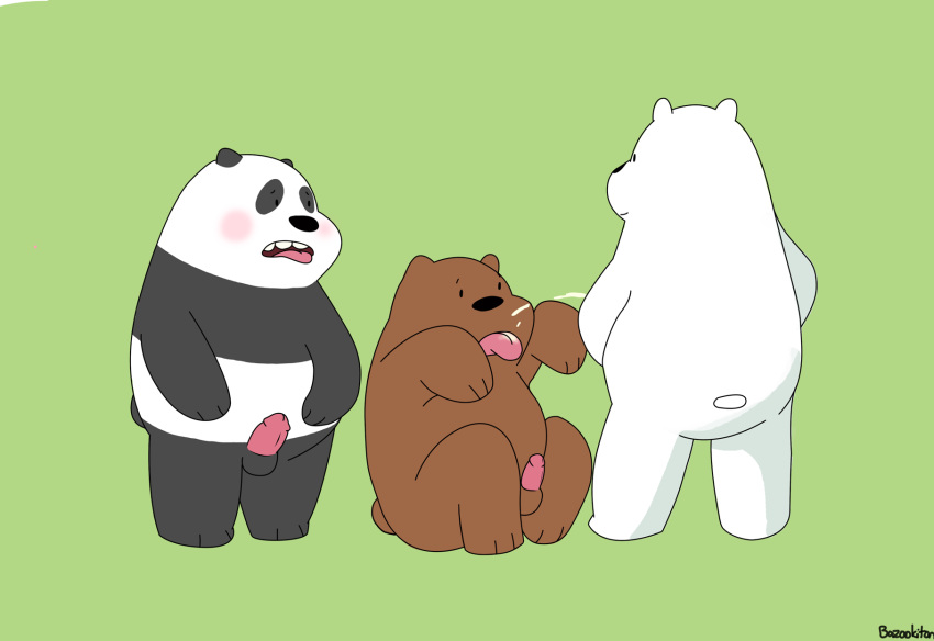 balls bazookiton bear bears blush cartoon_network cum dialogue erection fur grizzly_(wbb) grizzly_bear ice ice_bear incest male mammal orgasm panda panda_(wbb) penis polar_bear sibling simple tongue we_bare_bears yaoi