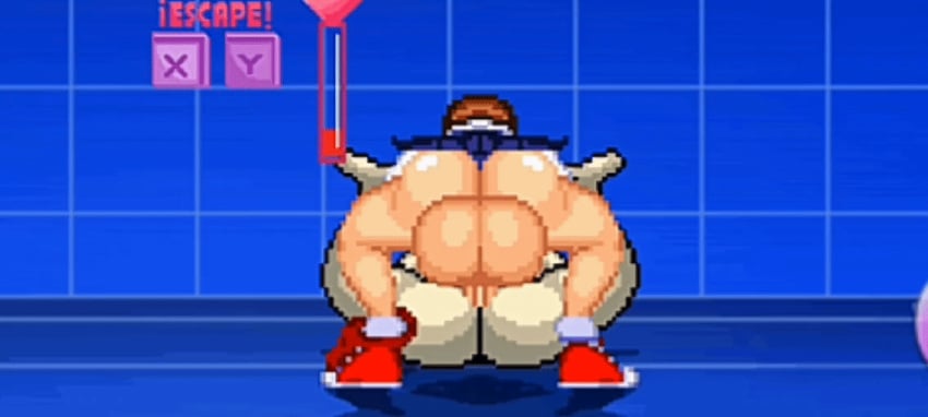 1futa 1girls animated back back_view big_balls dominant_futanari female futa_on_female futanari huge_balls m.u.g.e.n missionary missionary_position misteryousmugenfutaeditor mugenfutacharsmaker pixel_art pixelated plap sakura_kasugano sex