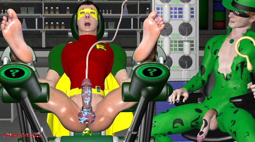 2boys 3d anal_object_insertion anal_penetration balls_out barefoot batman_(series) bottomless boy_rape cock_and_ball_torture cock_ring cum_while_penetrated dc dc_comics dick_grayson dildo_in_ass edward_nygma electrostimulation erection experiment eyes_rolled_up feet flaccid_penis foot_fetish forced_yaoi gay genital_tattoo gynecological_chair holding_head legs_held_open legs_up long_penis male male_only male_urethral_insertion mask medical milking minxtravels on_chair open_mouth open_shirt orgasm_face painted_nails partially_clothed partially_retracted_foreskin penis_milking penis_out penis_size_difference riddler robin_(dc) robin_(dick_grayson) science sounding spread_legs urethral urethral_insertion utility_belt yaoi