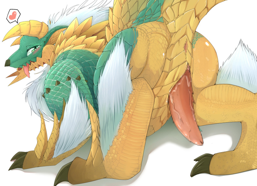 capcom censored dragon fanged_wyvern genitals hi_res male male_only monster_hunter mythological_creature mythological_scalie mythology penis scalie solo solo_male zinogre