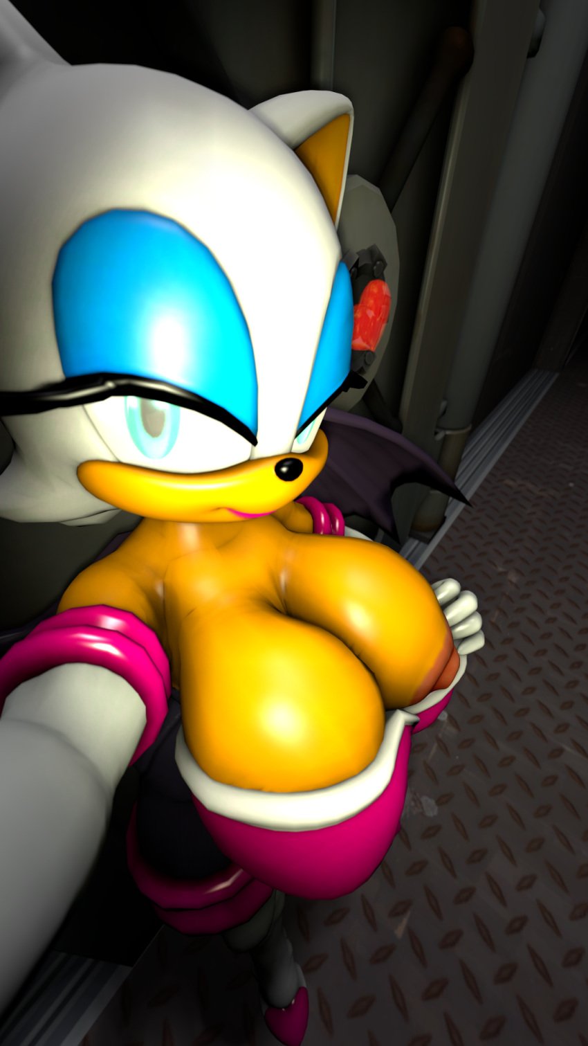 1girls 3d 3d_model alternate_breast_size big_breasts busty darksorm female female_only kabalmystic mobian mobian_(species) mobian_bat rouge_the_bat rouge_the_bat_(kabalmystic) sega selfie solo sonic_(series) sonic_adventure_2 sonic_the_hedgehog_(series) vault