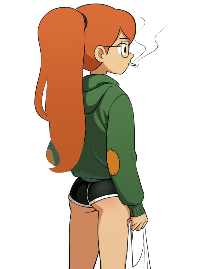 booty_shorts cartoon_network cigarette glasses hbo_max highres infinity_train mangamaster orange_hair shorts tulip_olsen