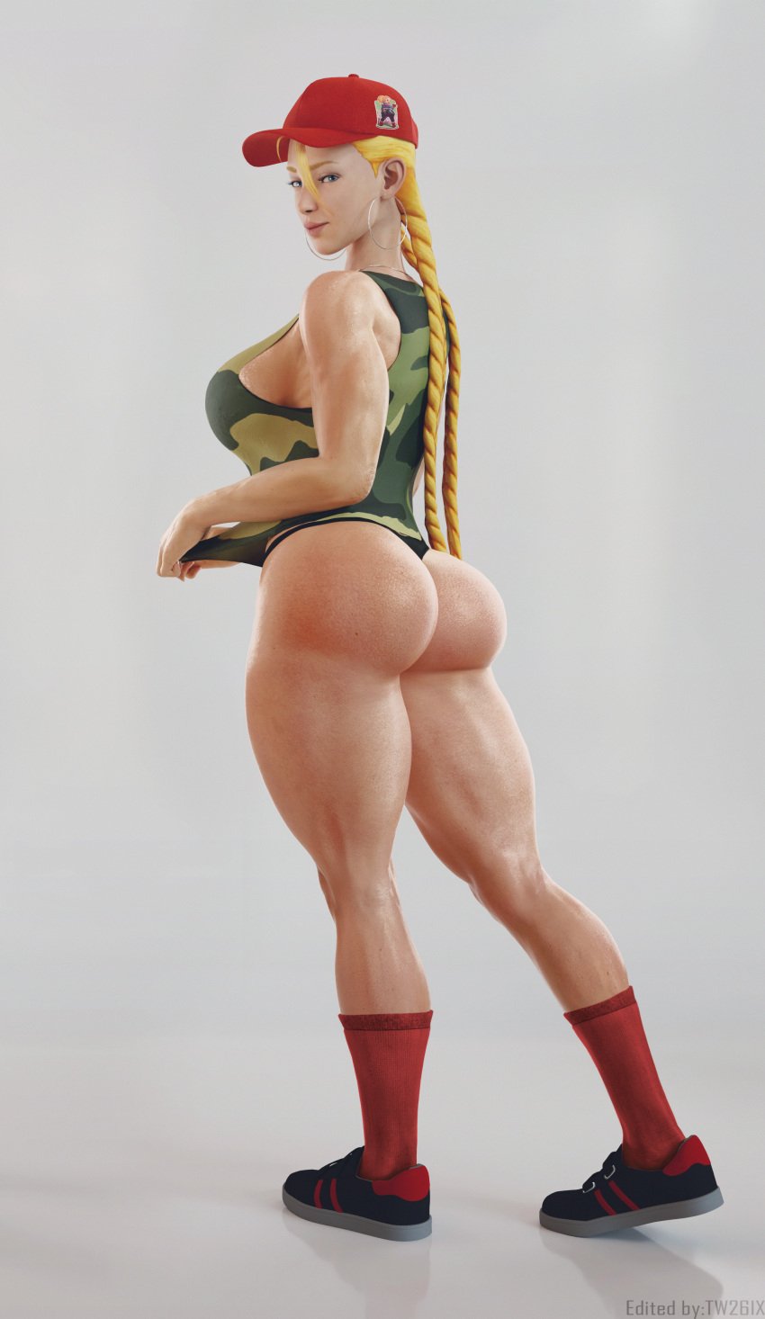 1girls 3d batesz big_ass big_breasts big_butt big_muscles big_thighs black_panties black_shoes blonde_hair blue_eyes braid braided_hair cammy_white edit edited female green_shirt huge_ass huge_breasts huge_butt huge_thighs light-skinned_female light_skin long_hair looking_at_viewer muscular muscular_female no_pants photoshop red_cap red_socks shiny_skin side_view solo solo_female street_fighter taller_girl thighs third-party_edit voluptuous voluptuous_female yellow_hair