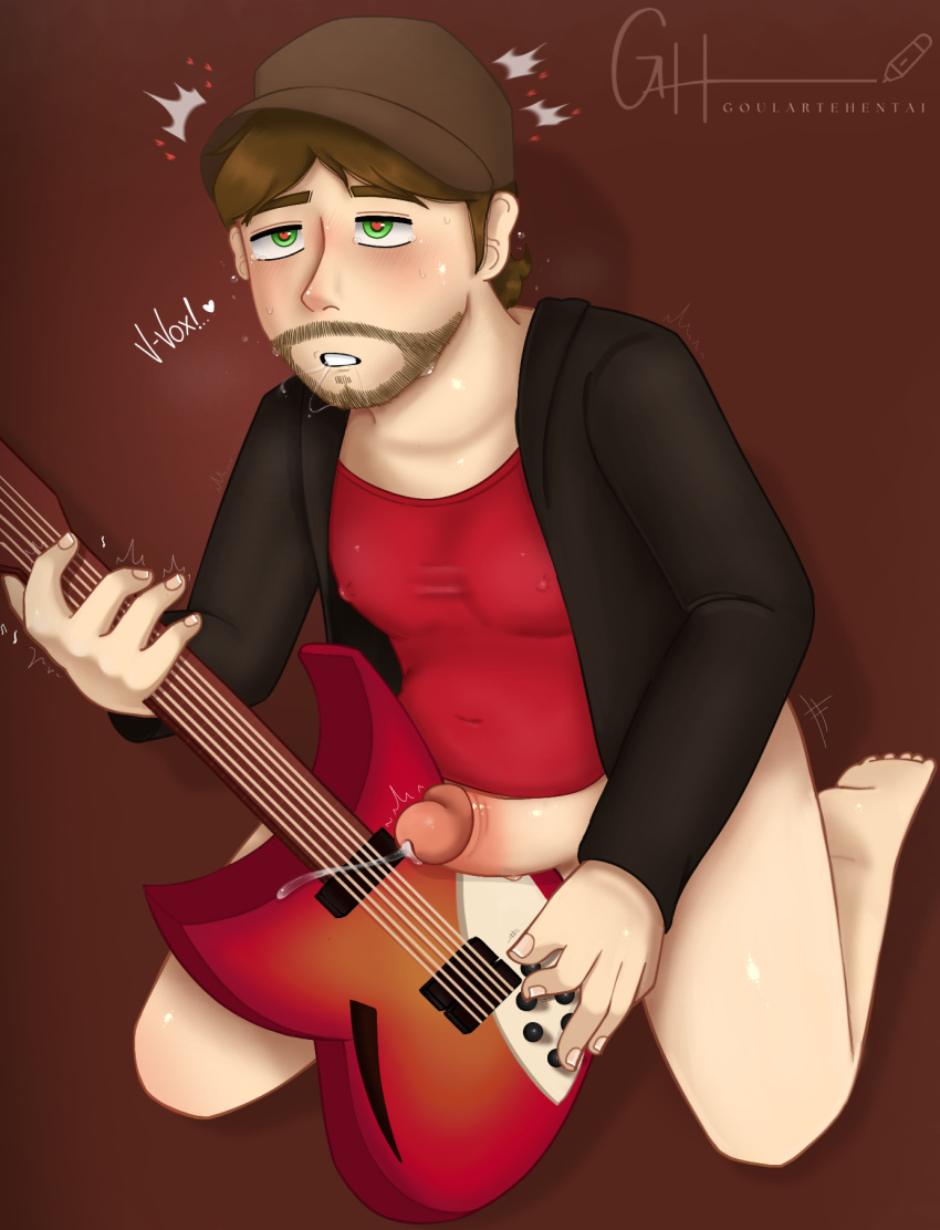 chubby goulartehentai guitar humping humping_object male male_only musical_instrument nipples_visible_through_clothing objectophilia objectphilia pixiv pixiv_link real_person skinny vinesauce vinny_(vinesauce)