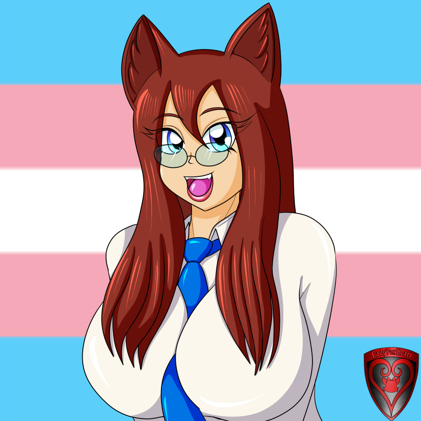 absurd_res animal_humanoid big_breasts breasts canid canid_humanoid canine canine_humanoid feitochana fox fox_humanoid fujiko hi_res humanoid lgbt_pride mammal mammal_humanoid pride_colors transgender_pride_colors