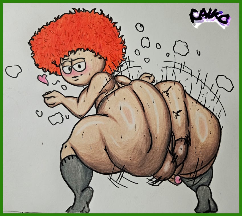 1boy ass backsack balls big_ass big_butt black_eyes blush blushing_at_viewer butt fat_ass fat_butt heart huge_ass huge_butt kyle_broflovski looking_at_viewer male male_only naked orange_hair penis raikutaku solo south_park sweat sweating sweaty_butt thick_ass thick_butt twerking