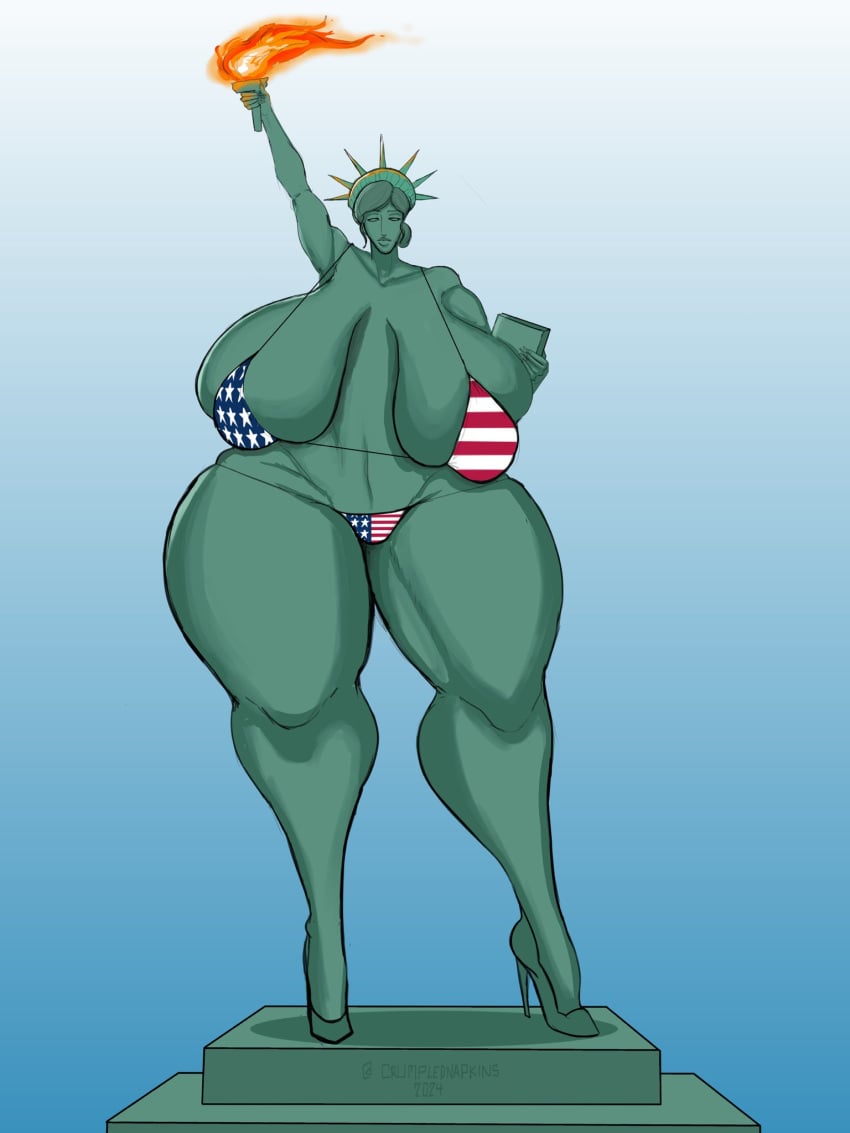 1girls 4th_of_july ass_bigger_than_head breasts_bigger_than_head crumplednapkins dumptruck_ass female female_only huge_ass hyper hyper_ass hyper_breasts lady_liberty solo_female statue_of_liberty tagme wide_hips