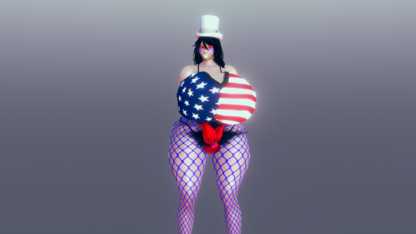 3d 4th_of_july american_flag_bikini chifuyu_orimura futa_bulge futa_only futanari honey_select_2 huge_ass huge_breasts huge_cock infinite_stratos light-skinned_futanari orimura_chifuyu