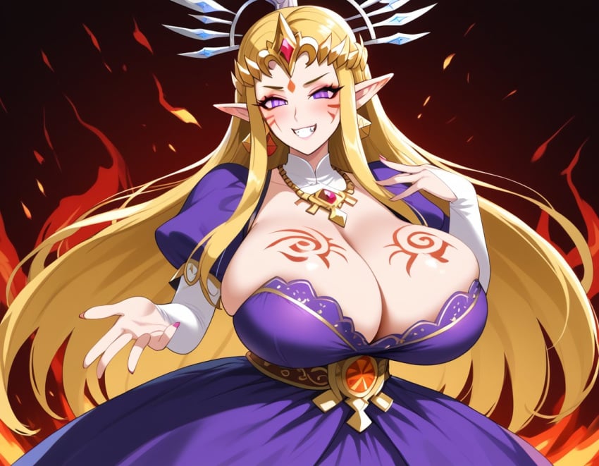 ai_generated body_markings body_marks evil nintendo possessed princess_zelda the_legend_of_zelda