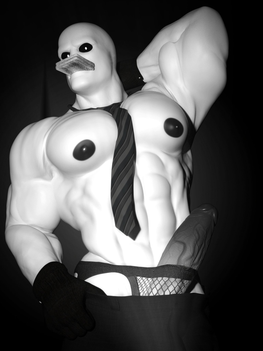 1boy 3d bara bara_tiddies bara_tits barazoku beefy buff buff_male business_attire formal formal_attire formal_clothes formal_wear gloves humanoid male male_only muscle muscles muscular muscular_male nichtus_(artist) nipples pecs pectorals penis penis_out penis_sticking_out sandwich sandwich_(food) sandwich_in_mouth semi_nude suits:_a_business_rpg the_guy_(suits:_a_business_rpg) tie white_skin