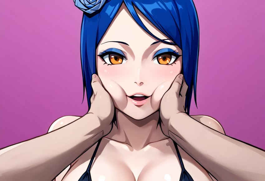 ai_generated big_breasts bikini civitai hands_on_cheeks konan large_breasts naruto naruto_(series) naruto_shippuden pov_hands