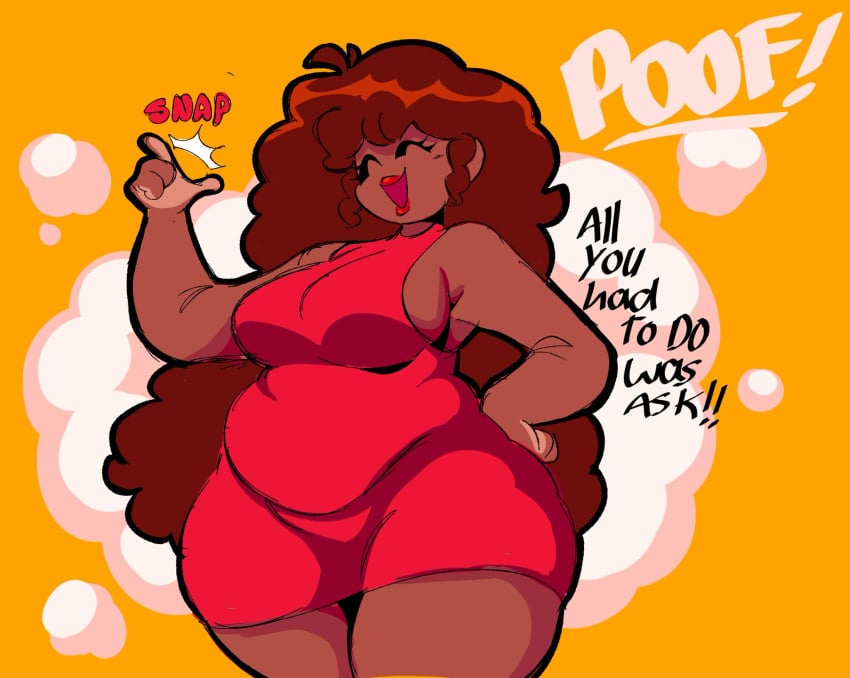 animation_sensation belly big_ass big_belly blackwashed bottom_heavy chubby chubby_female dialogue fat female friday_night_funkin girlfriend_(friday_night_funkin) newgrounds race_swap solo thick_thighs tight_clothing wide_hips